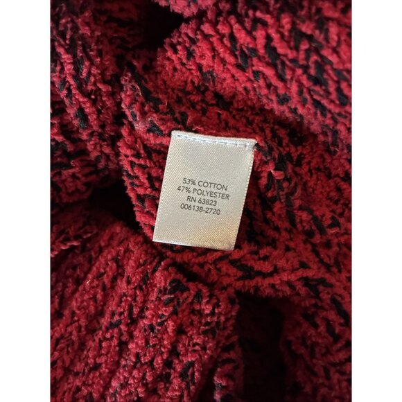 Christopher & Banks Womens S Red Marled Cable Knit Turtleneck Sweater Pullover - Picture 6 of 7